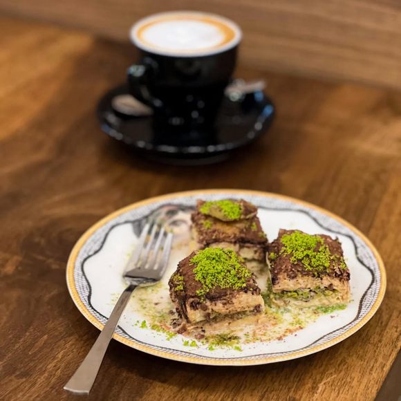 Order a coffee to accompany your order of sweets.